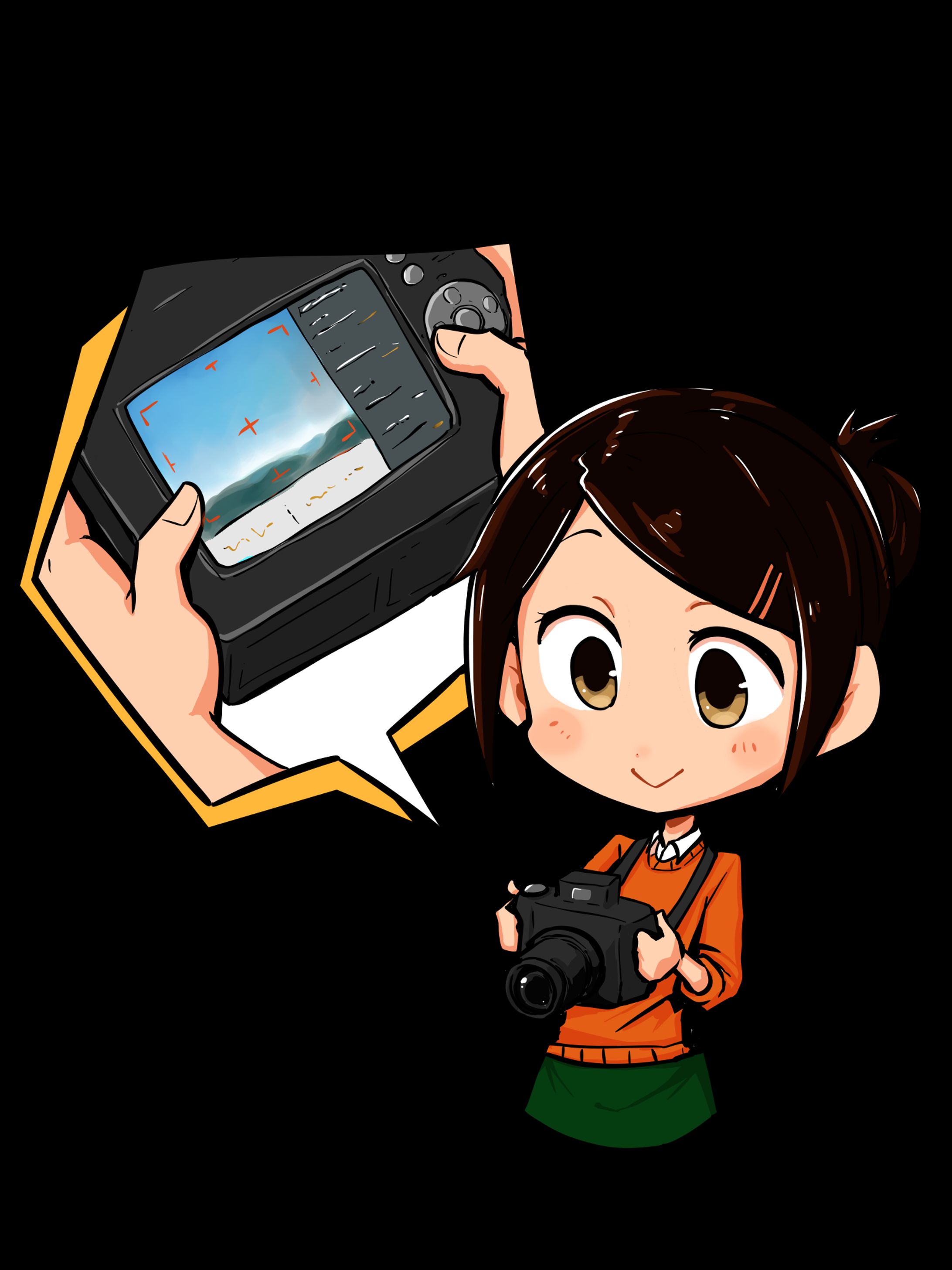 カメラ女子のイラスト-1