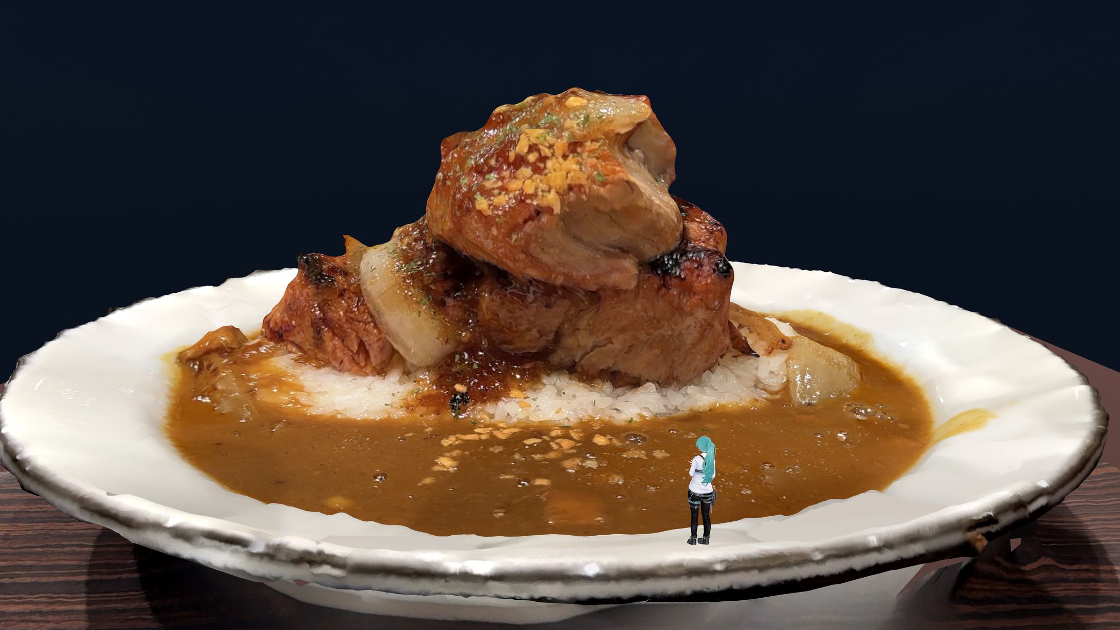 肉とカレー（3Dスキャンワールド）-1