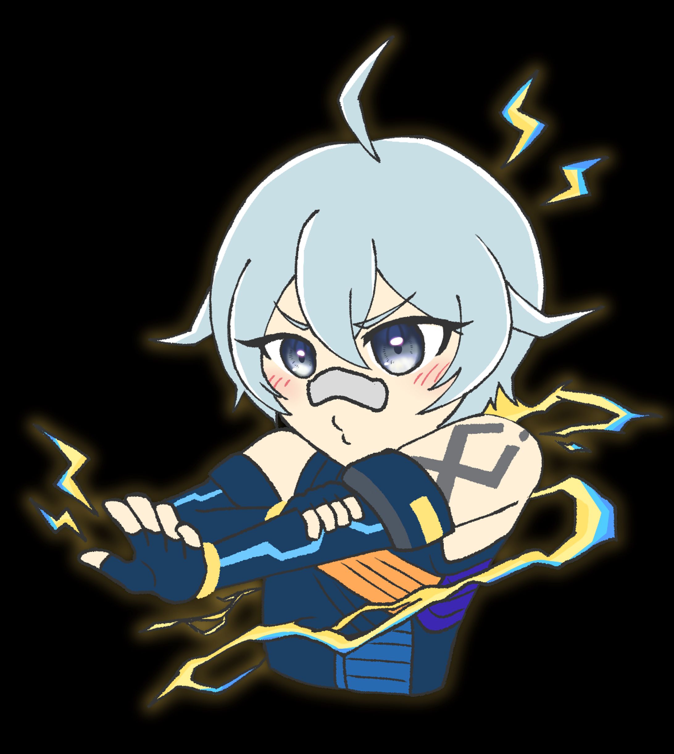 手描き風　ねこすけ　ネオン-1