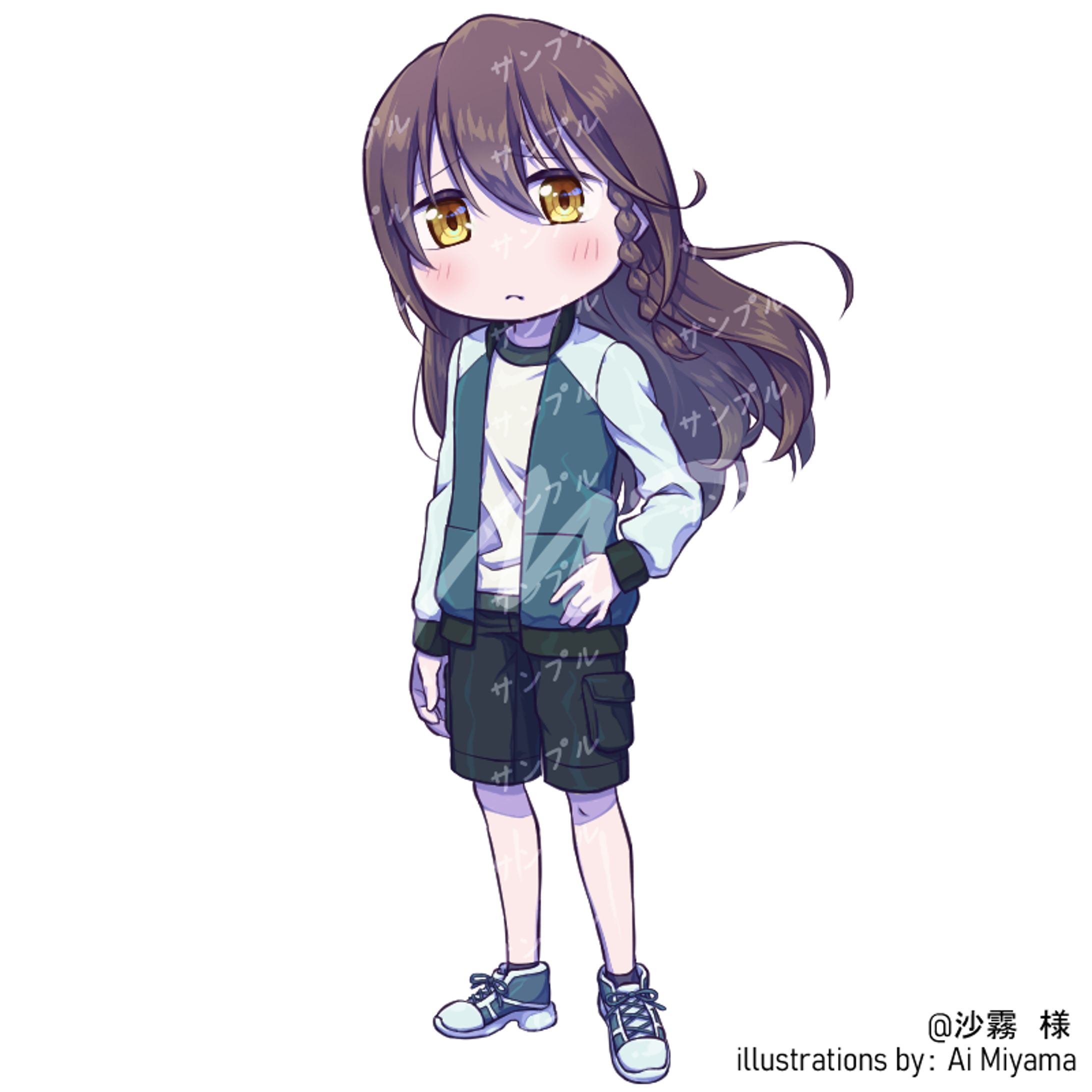 沙霧さん3頭身立ち絵-1
