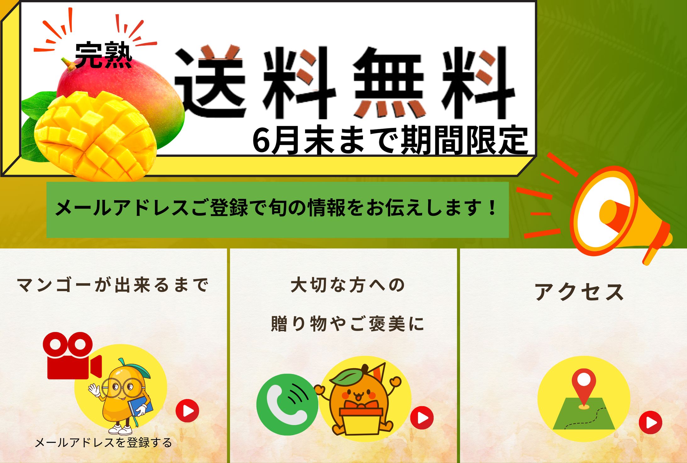 リッチメニュー　LINE　産直マンゴー-1