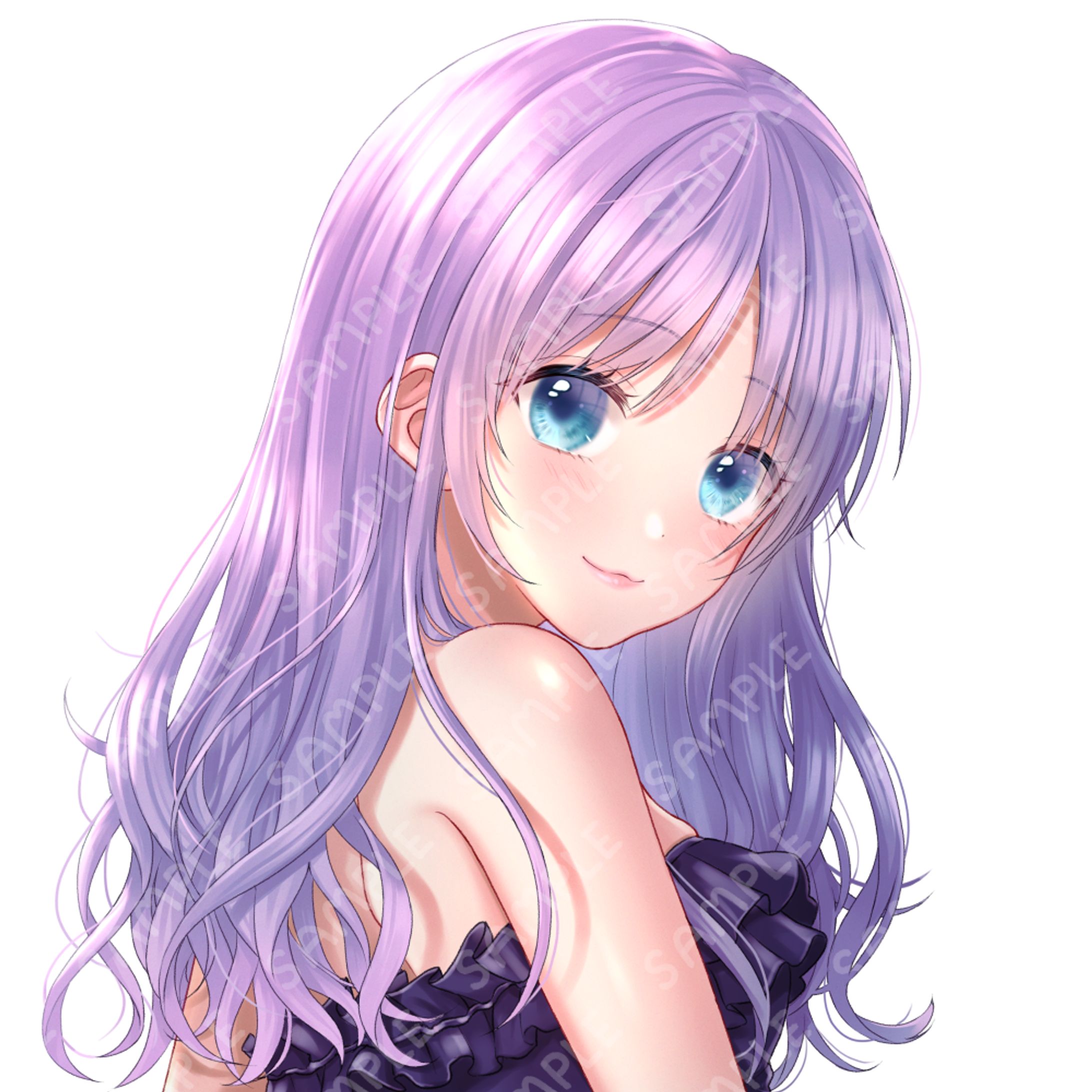 SNSアイコン 紫髪の女の子-1