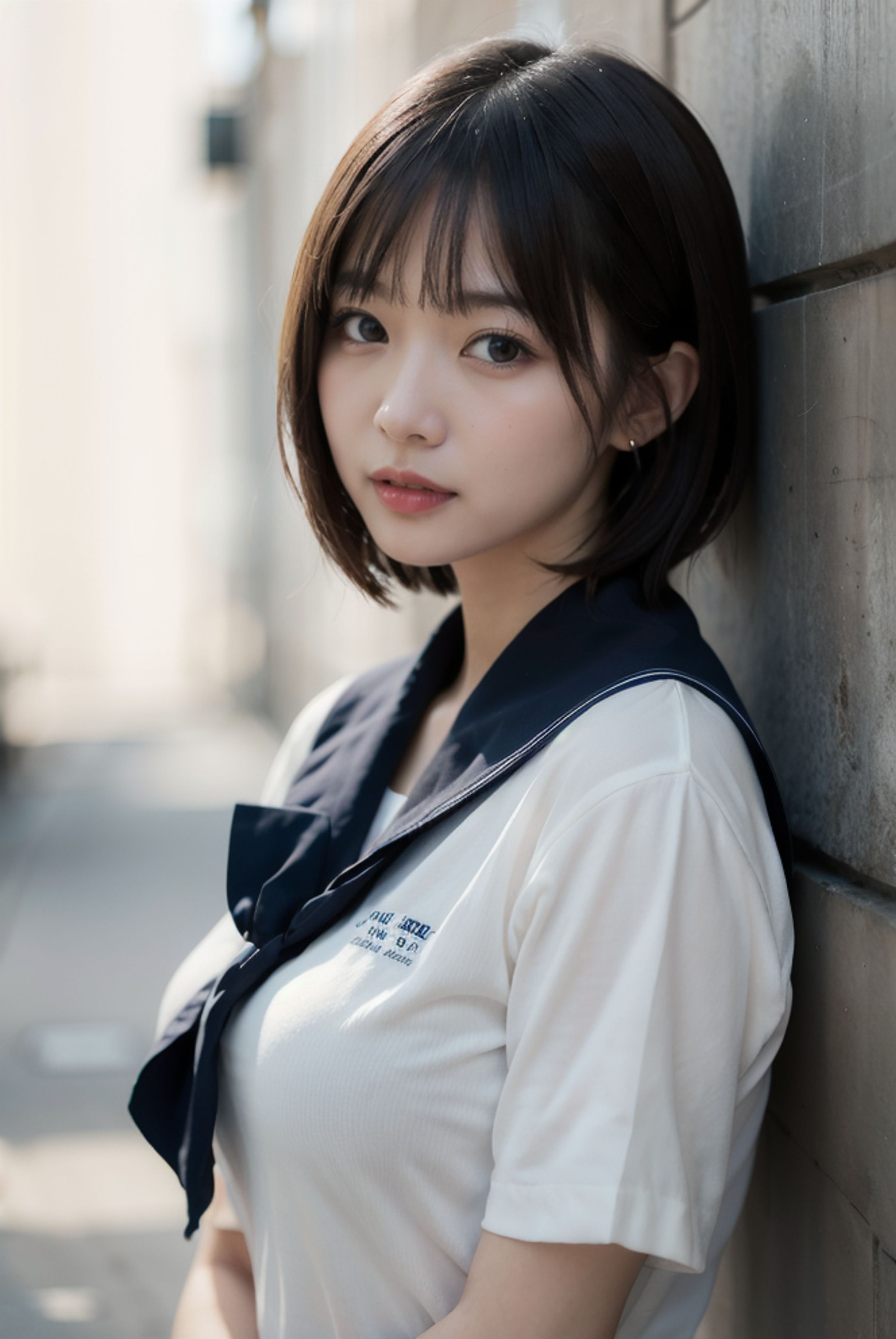 AI美女：学生服-1