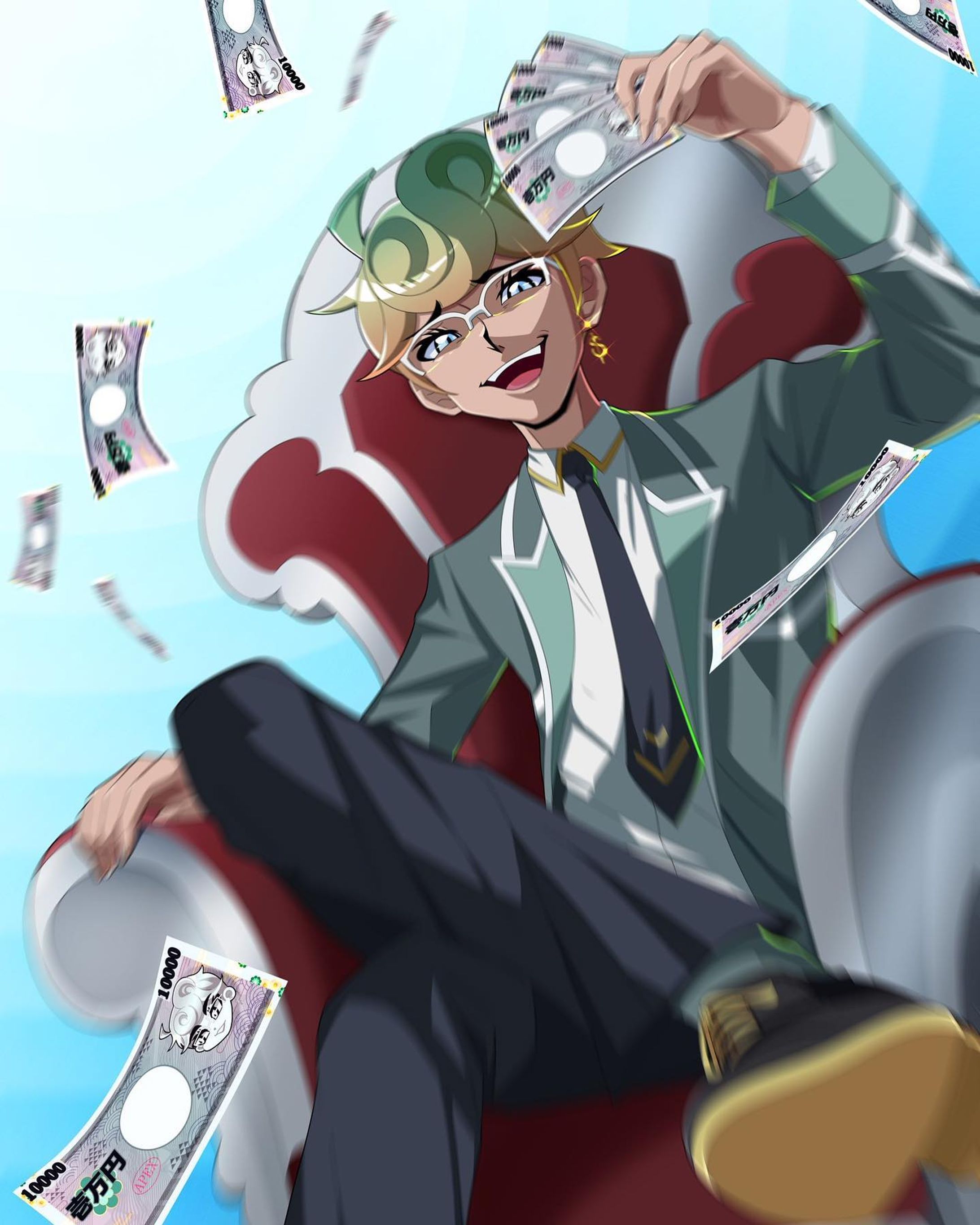 Oh mighty dollar~ You’re my god and my lord~ 💸

Another #8SEN character inspired by #Eurobeat! Specifically the song #MoneyGo by #MarkoPolo 😳

Gee god I sure do wonder what purpose he plays in the plot hmmm 🤔

-
#indieanime #8sen #mugensen #ginkirari #anime #animeart #digitalart #csp #clipstudiopaint #money #cash-1