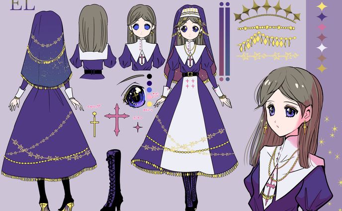 占い師看板娘キャラクターデザイン