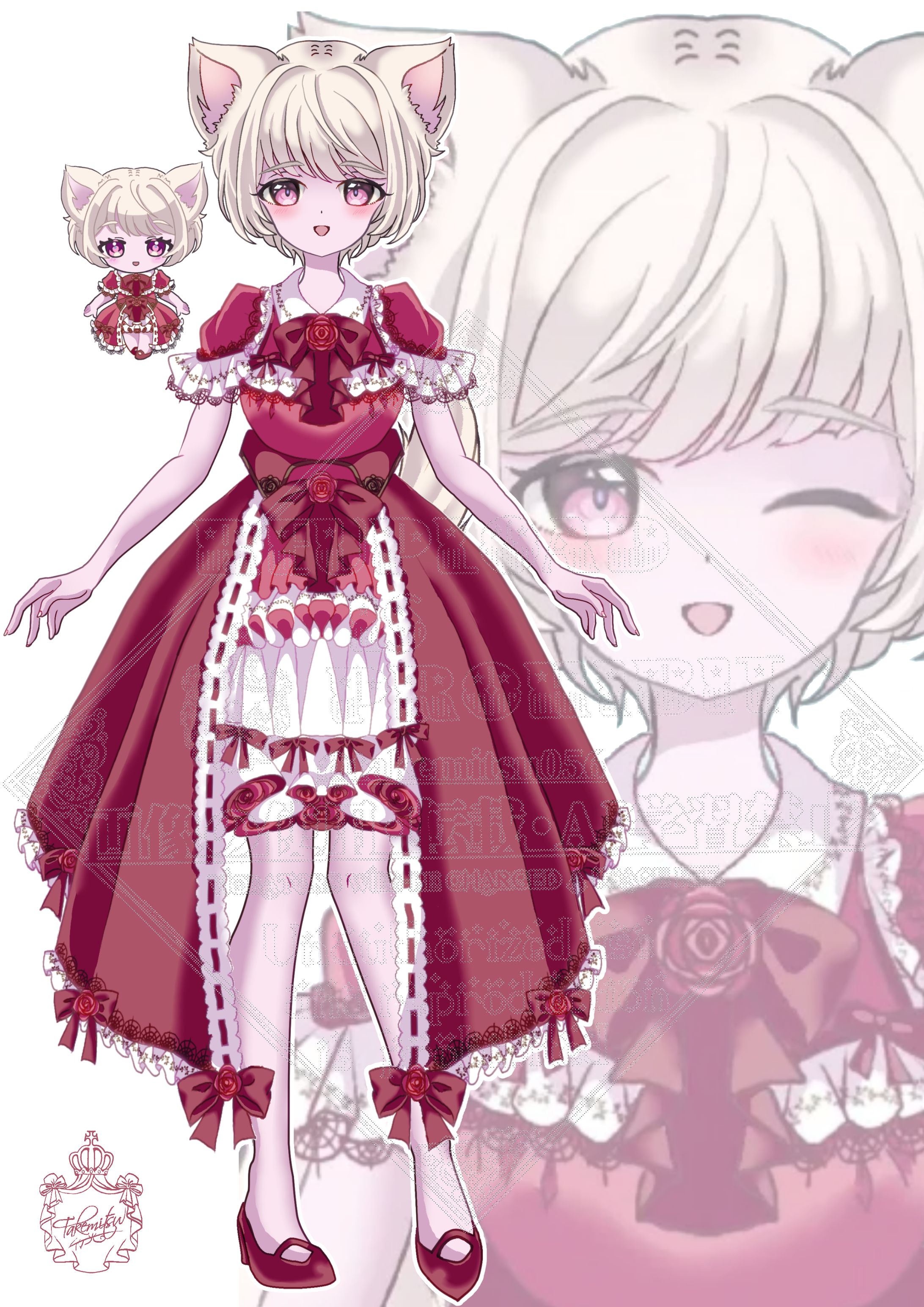 【お仕事】Vライバー・じゅんりん様の5周年記念企画の新衣装立ち絵8体制作-1