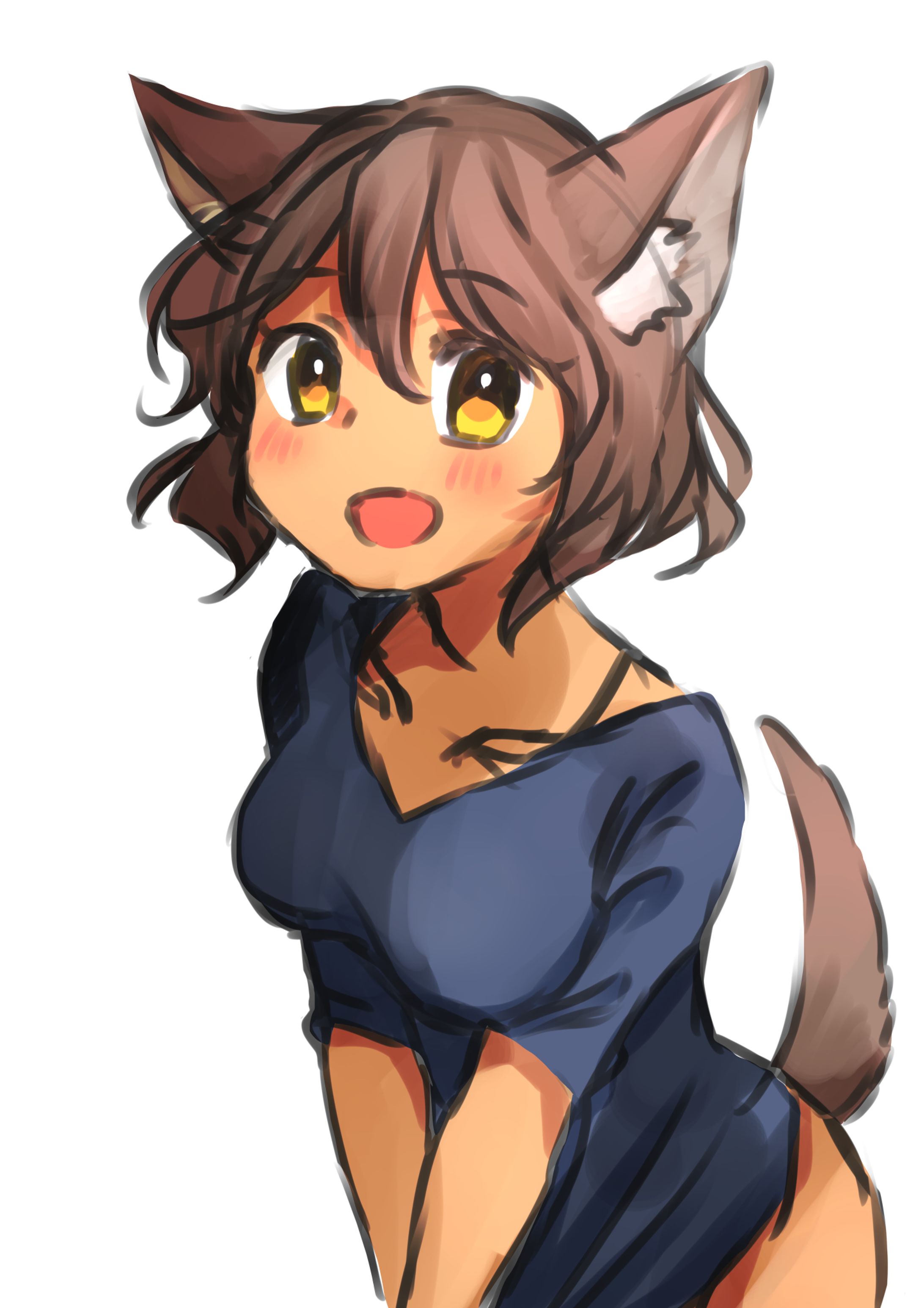 獣耳の少女(ラフ)-1