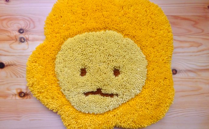 お花ラグ