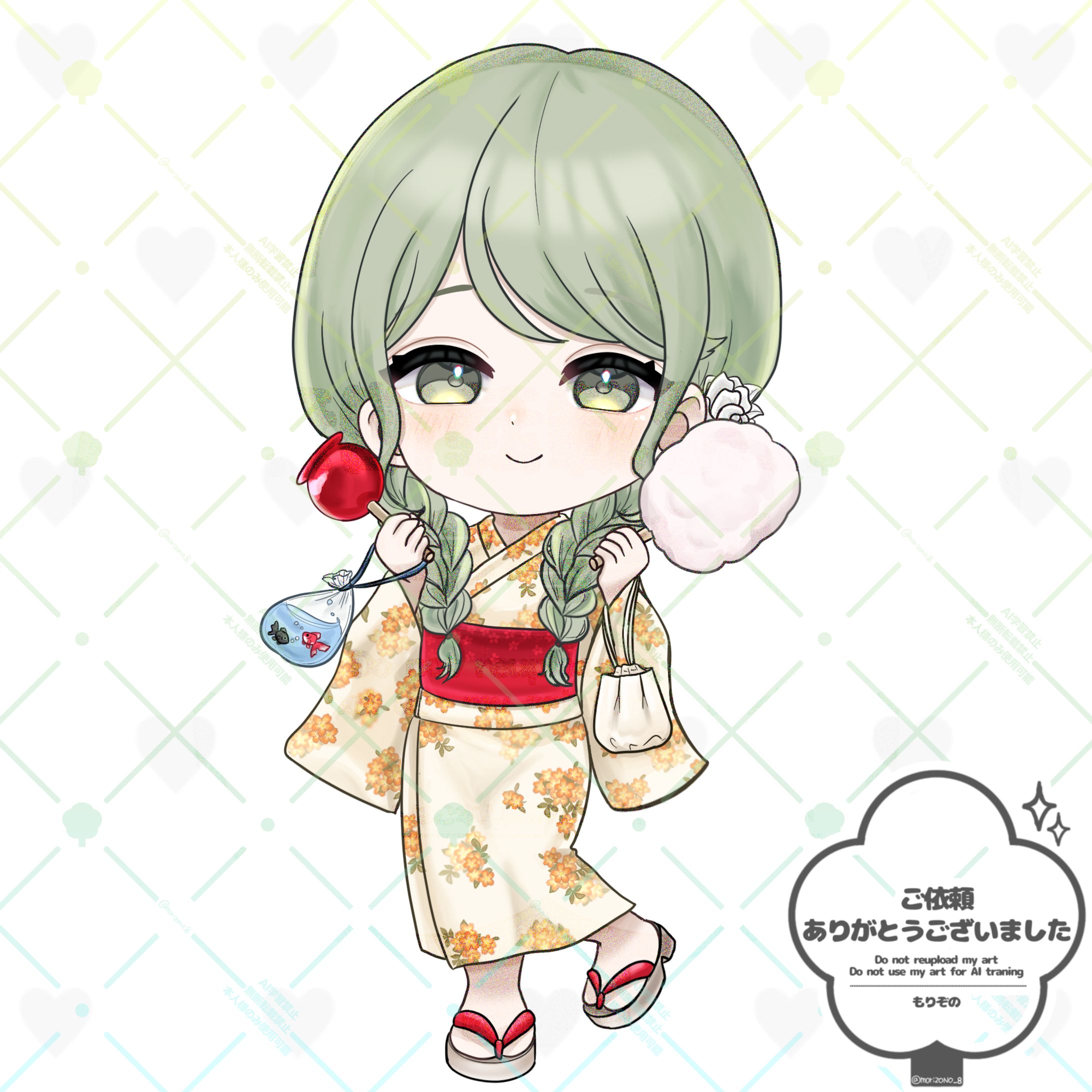 【ご依頼】浴衣ミニキャライラスト-1