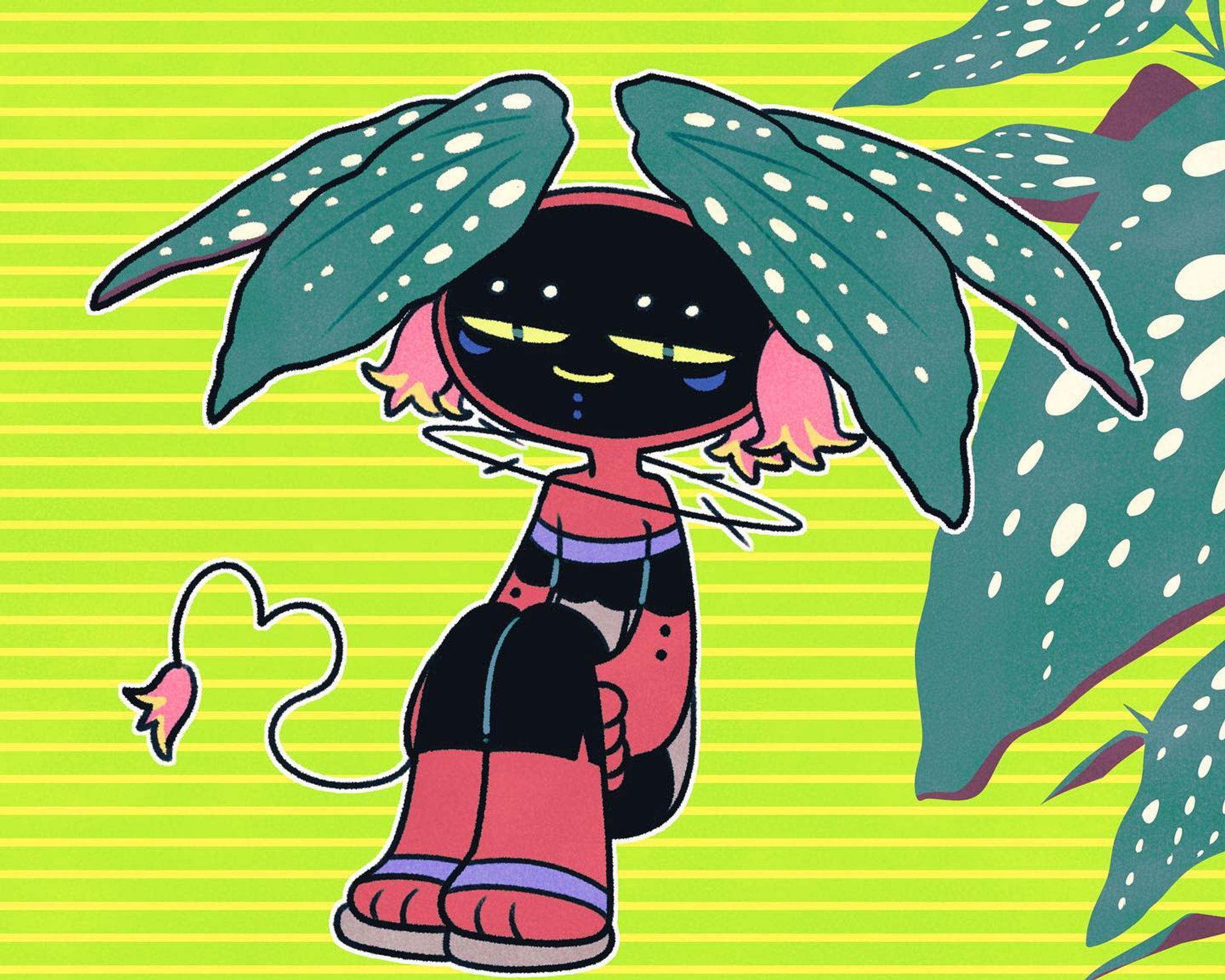 #イラスト #人外 #オリジナルイラスト 
#オリジナルキャラクター #illustration #monster #originalcharacter #characterdesign #touseioc 

Character based on begonia maculata.
The second one is the plant of the motif.-1