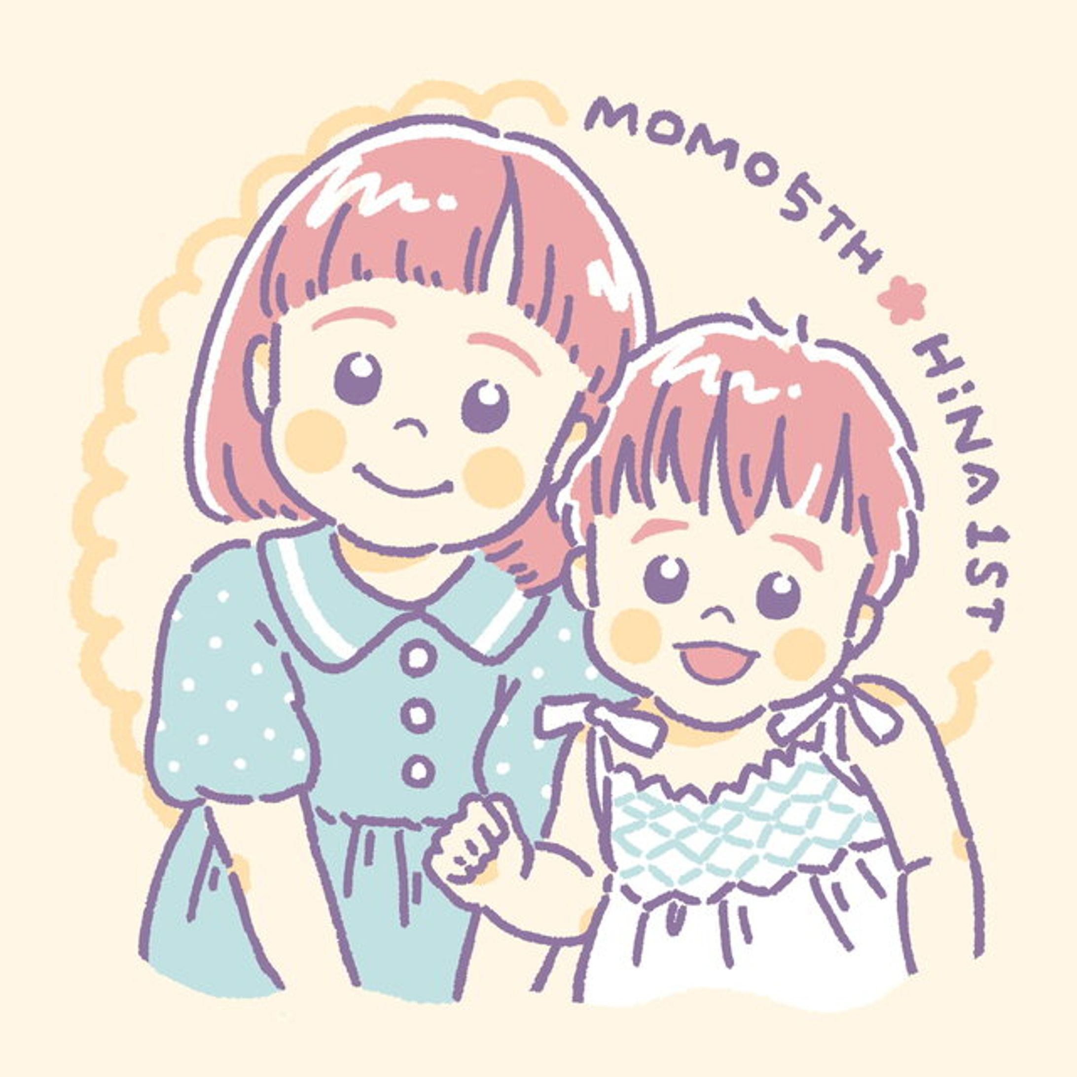 Cute sisters｜似顔絵イラスト-1