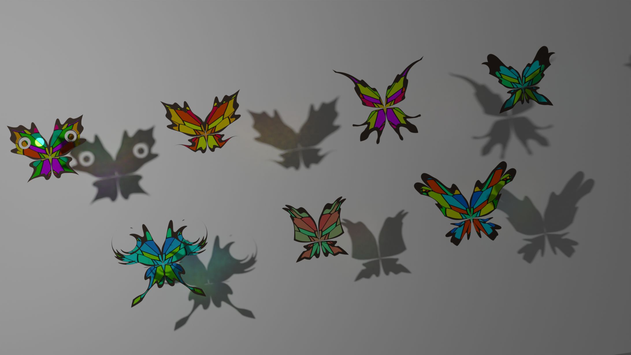 カラフルな蝶々-1