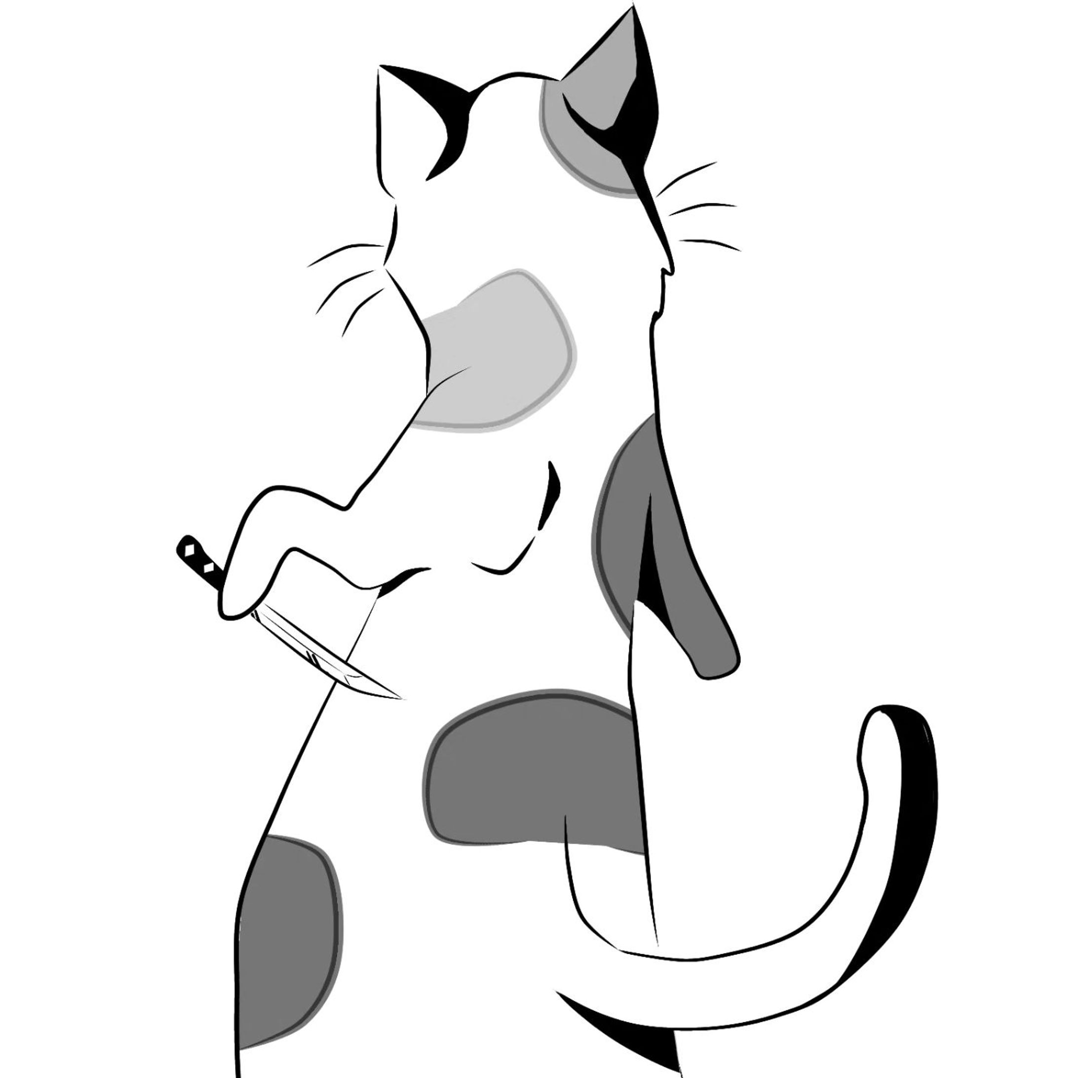 Day 15: dagger 短刀
 #inktober2023  #inktober  #cat  #イラスト  #ねこ  #猫-1