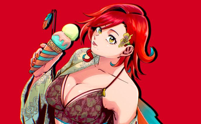 羽飛ゐづなさん・水着イラスト