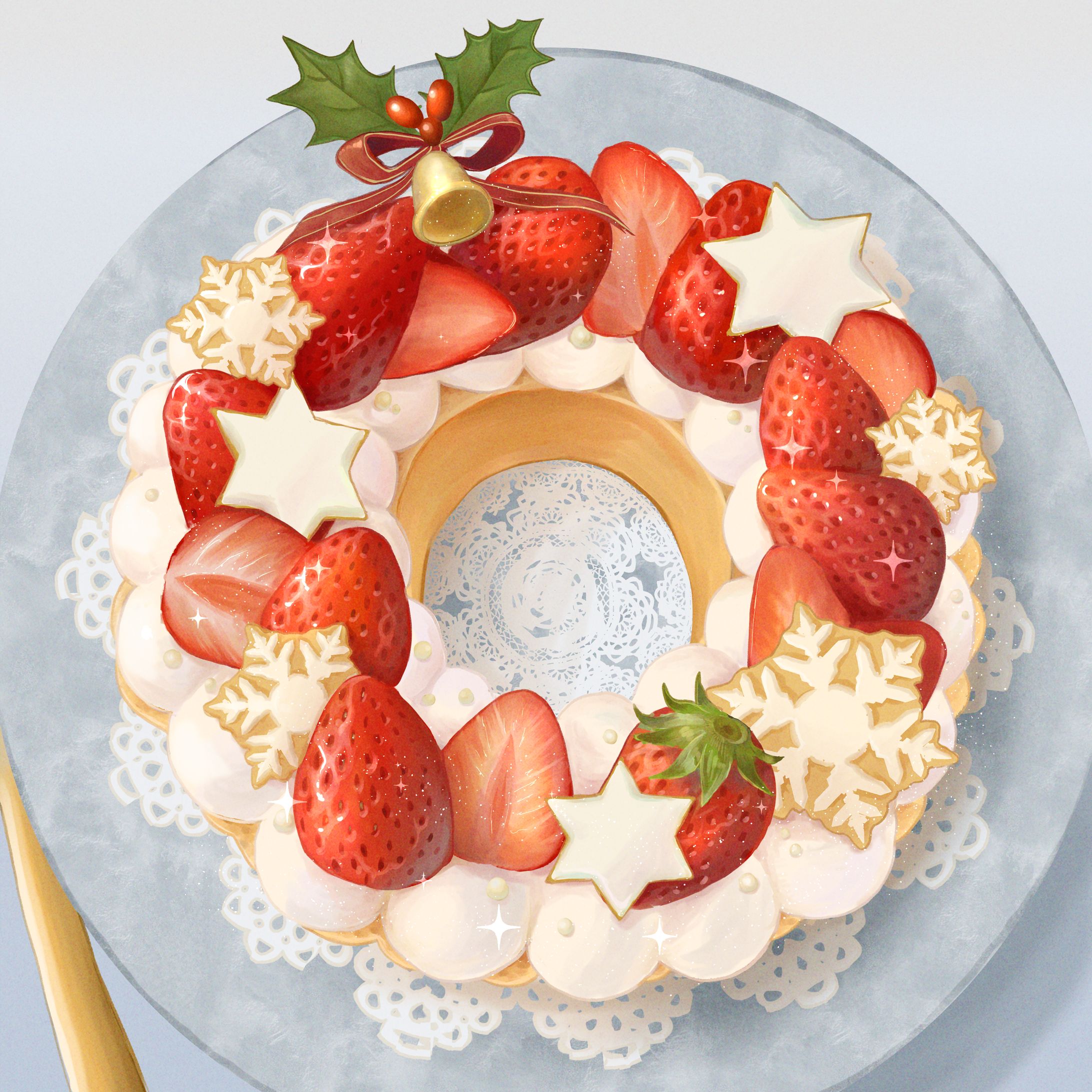 クリスマスリースケーキ-1