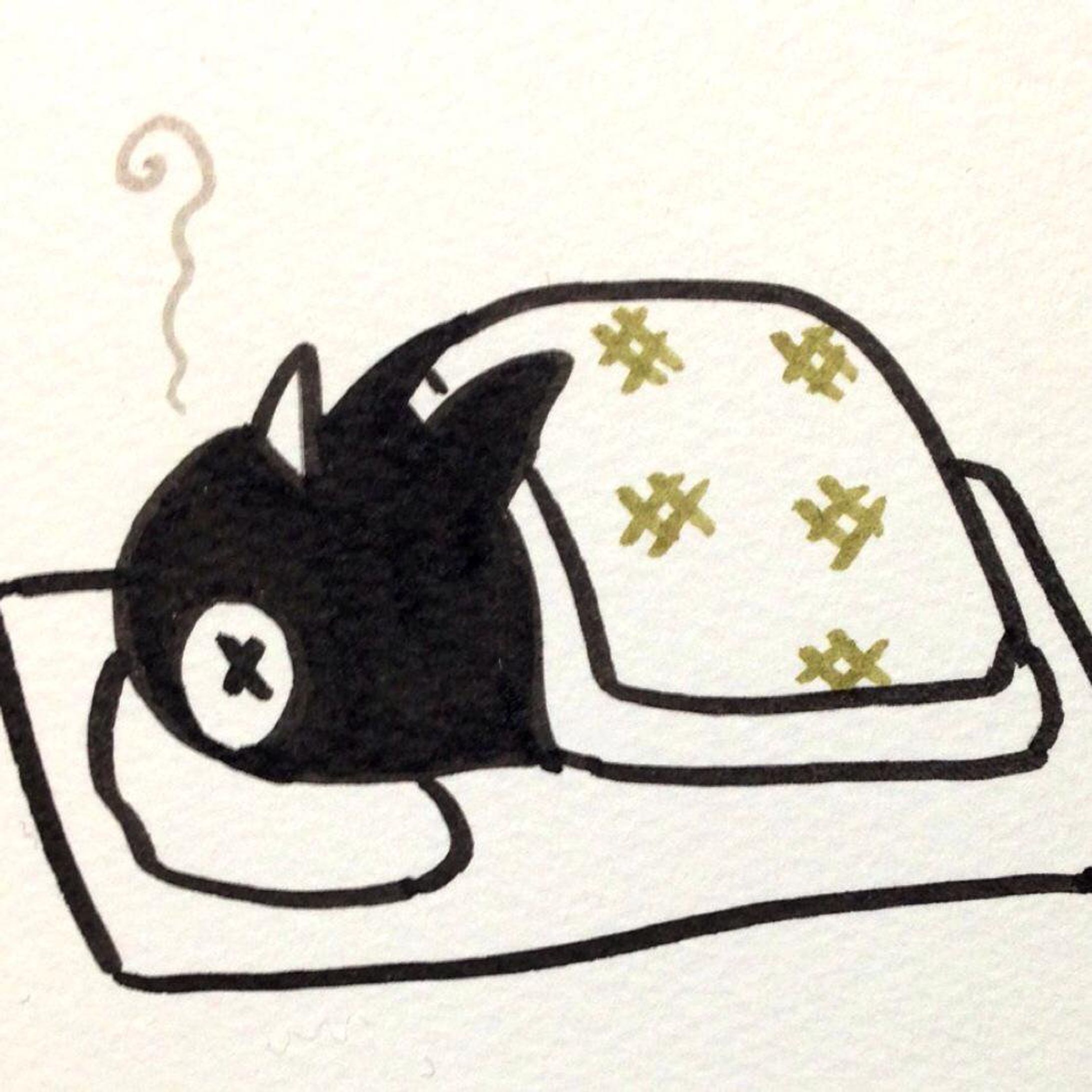床に臥すぺんぎそ（アナログ）-1
