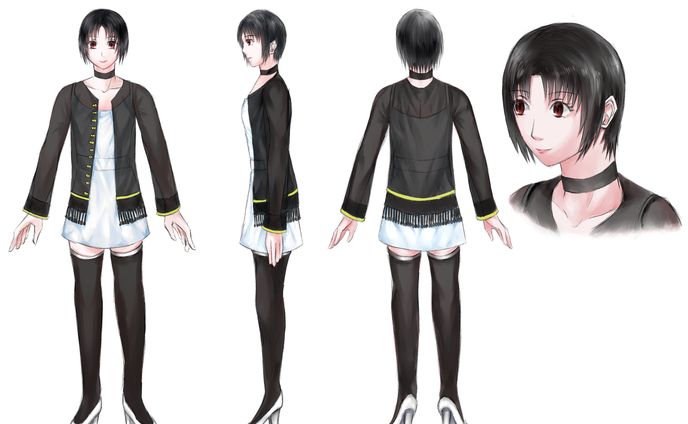 オリジナル男女キャラ三面図