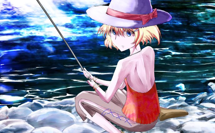 川辺にて