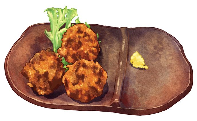 【メニューイラスト】イガメンチ【お仕事】