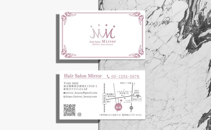 【ショップカード】（両面）Hair Salon Mirror様