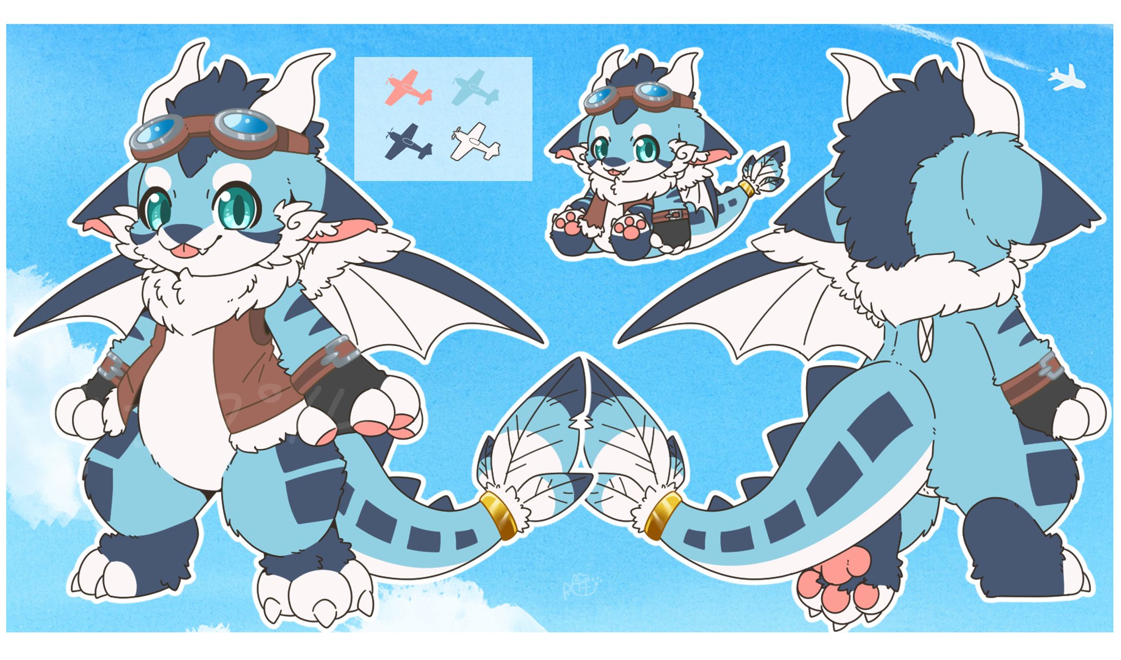 ドラゴン、空、飛行機-1