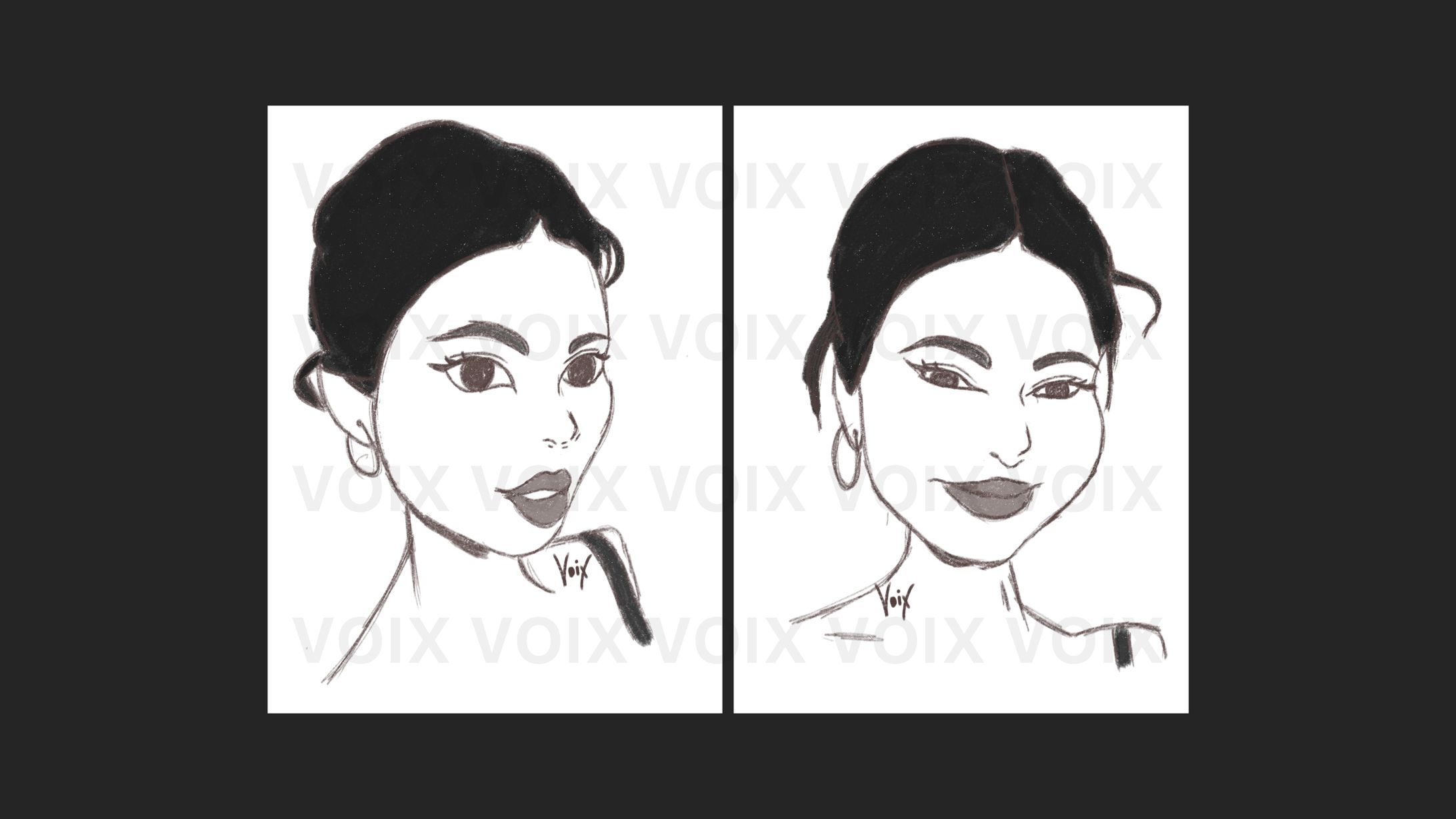 240104 – Kendall Jenner, Line Art Illustration-1