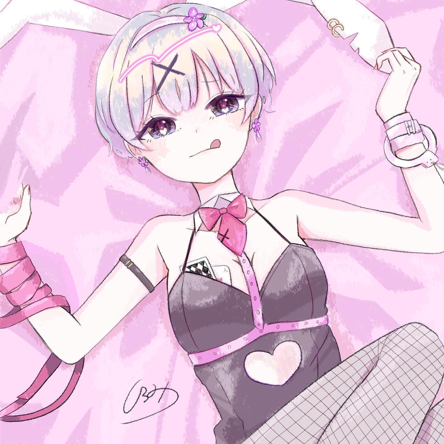 ❤ポケット付き❤dopタンバリン&ラビットボアベスト【grey✕pink】 SALON de RUBAN / サロン ド ルヴァン】 パワーパフ ガールズ