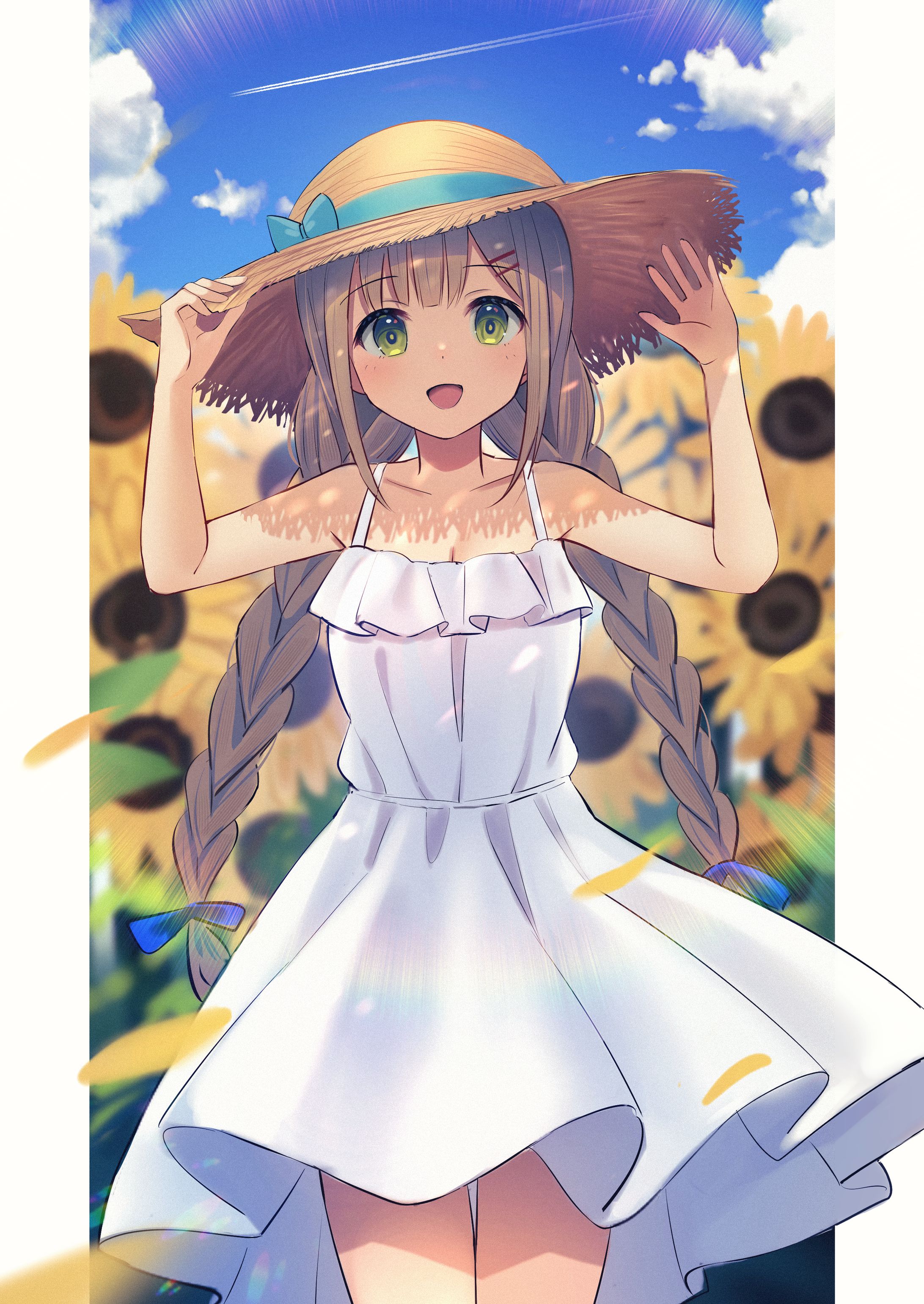 ひまわり畑の女の子-1