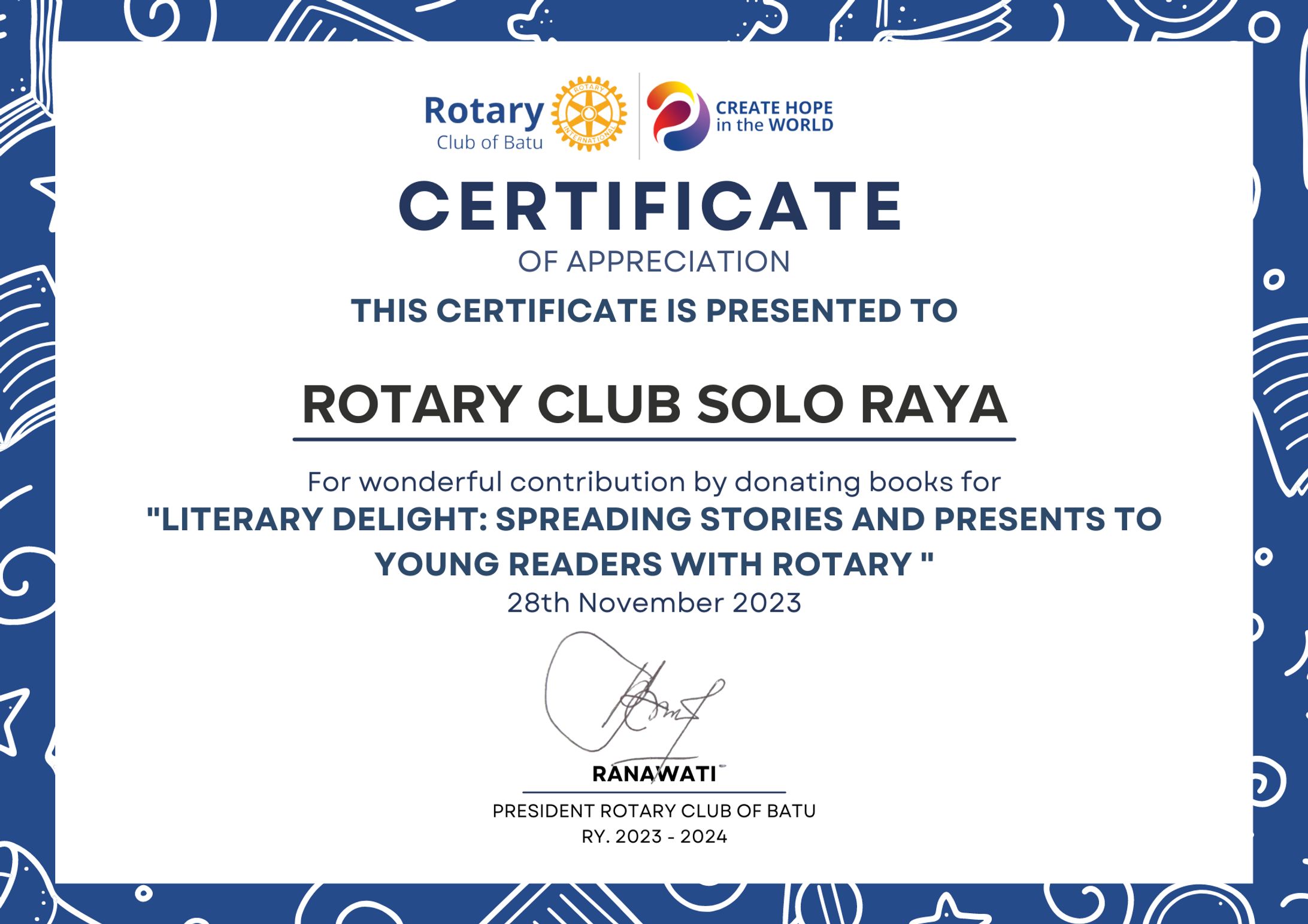 Certificate of Appreciation Rotary-1