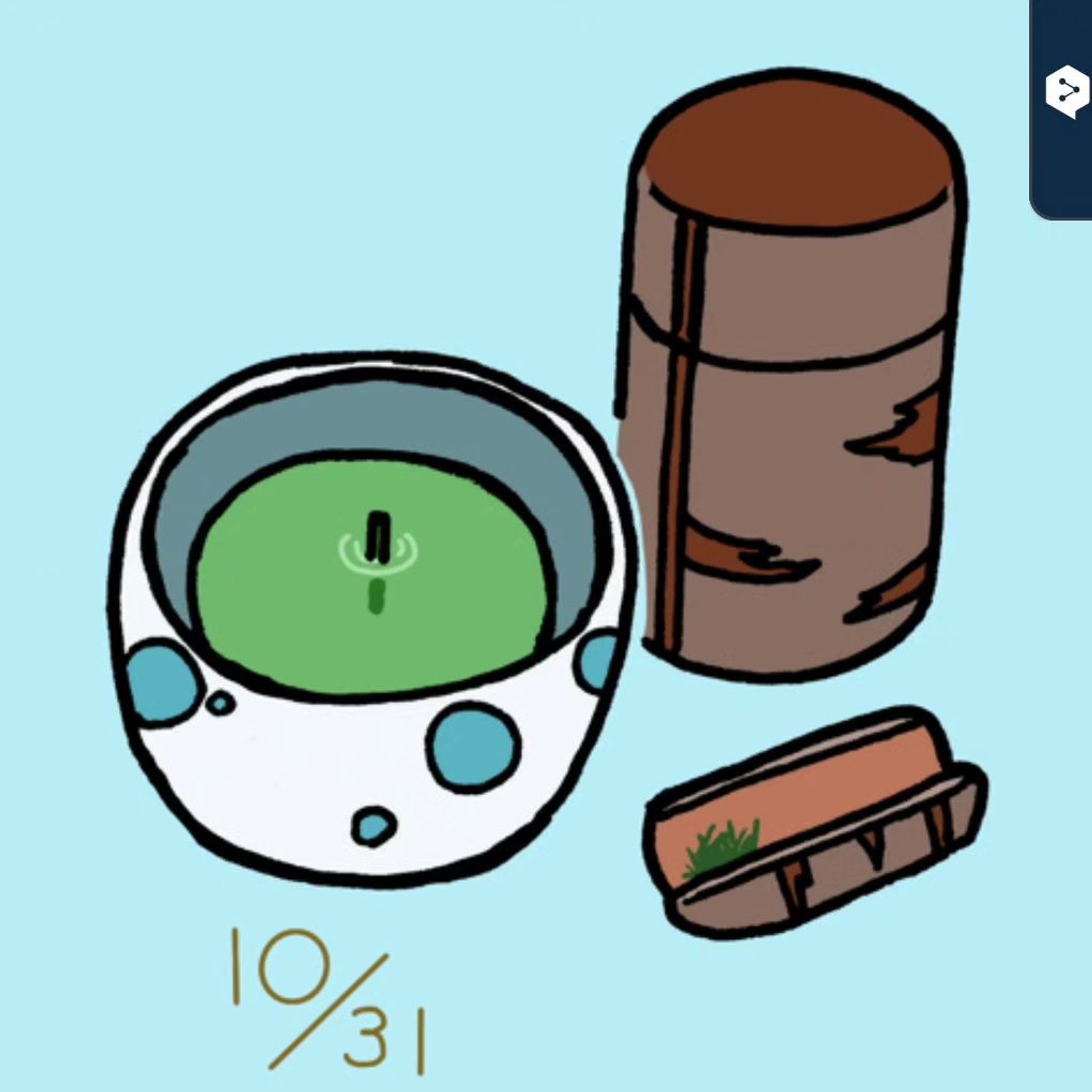 ■【過去作品】⁡
⁡🍵茶柱🍵⁡
⁡⁡

これは⁡、自ブログ内で【今日は何の日】というシリーズで描いた⁡うちの一つ。⁡⁡
⁡
家に桜の木でできた茶筒と茶匙があり、その手触りが好きだった記憶がある。⁡
⁡⁡
⁡茶筒のフタと本体がぴったり閉まるあの感覚、なんとも言えず良い…！
⁡⁡⁡
…⁡実際には茶柱を見たことないかも…‎🤔
⁡┈┈┈┈┈┈┈┈┈┈
⁡10月31日は「日本茶の日｣⁡ということで、⁡10/31の数字を入れてます
⁡⁡
⁡⁡
⁡#ブログ #ilustration #blog #イラスト #クライアントさんと繋がりたい #挿絵 #コラム #コラムイラスト #ブログ記事イラスト #出版社さんと繋がりたい  #料理イラスト #メニューイラスト #エッセイ #雑誌のお仕事をしたい #飲食店さんを応援したい #書籍のお仕事をしたい
⁡-1
