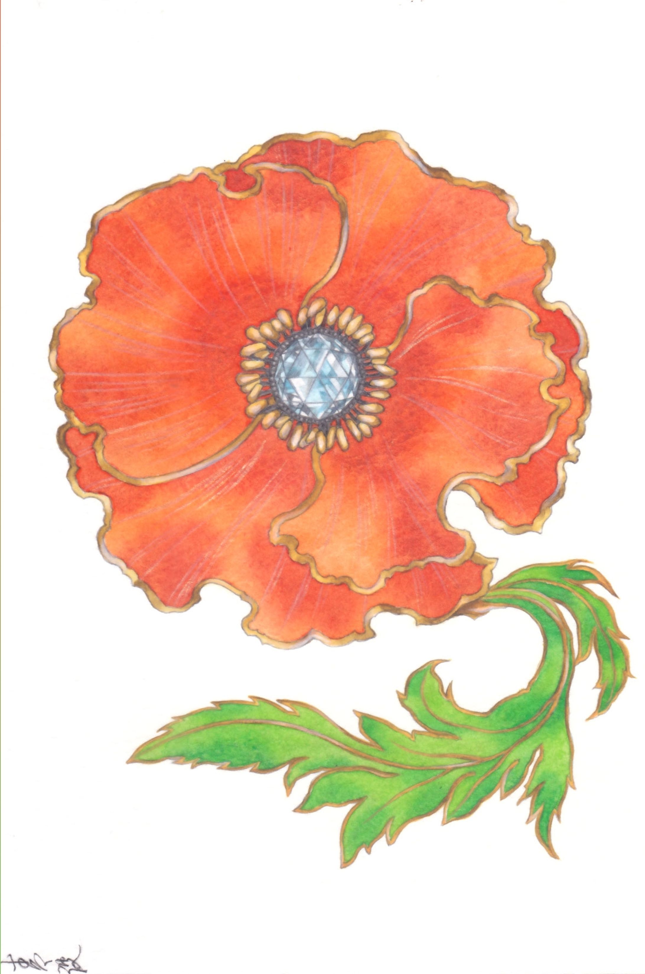 ローズカットダイヤモンドを中石としたプリカジュール-1