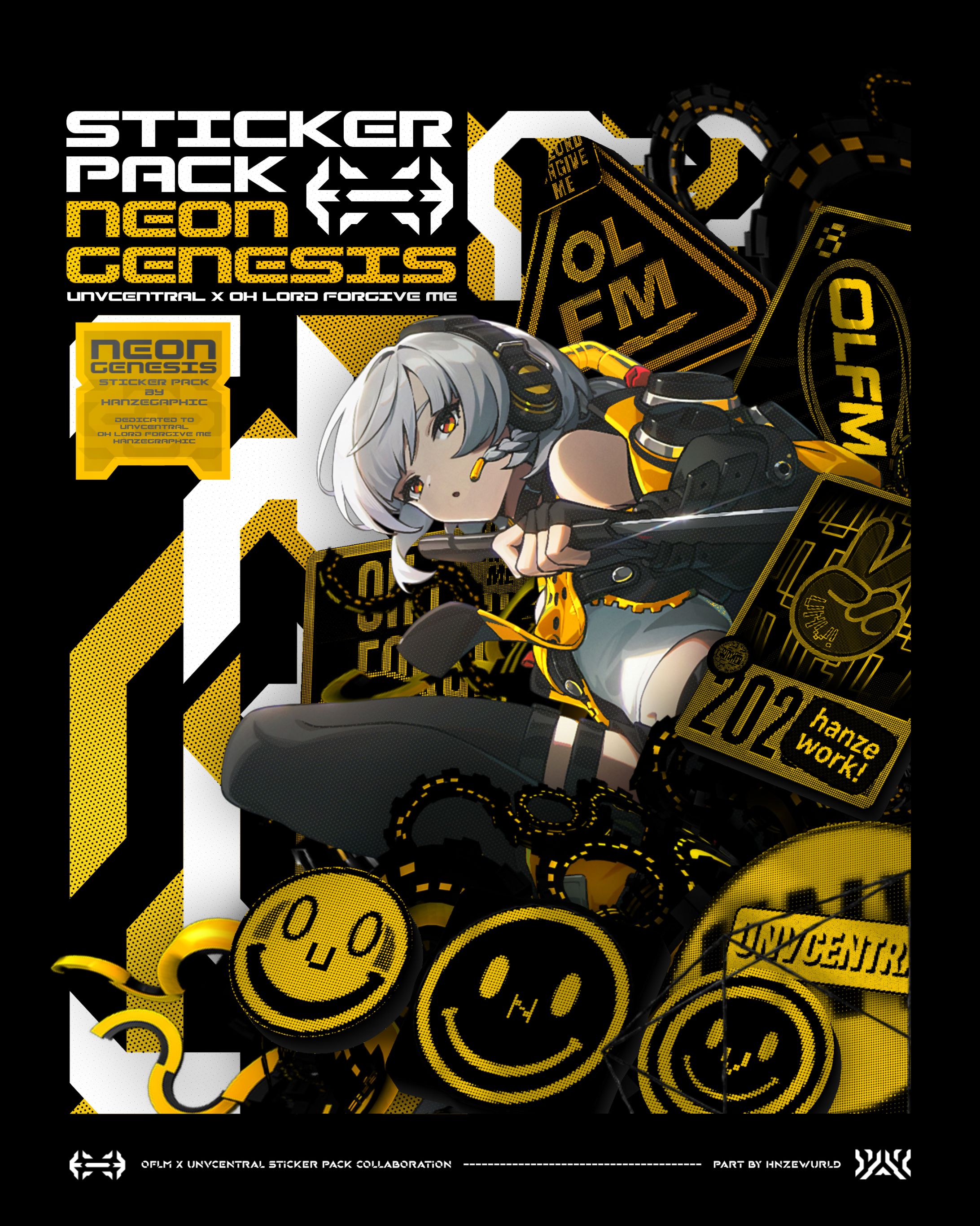 [Sticker pack + T-shirts Designs] nEON-GENESIS - @olfm_olfm X @unvcentral -1