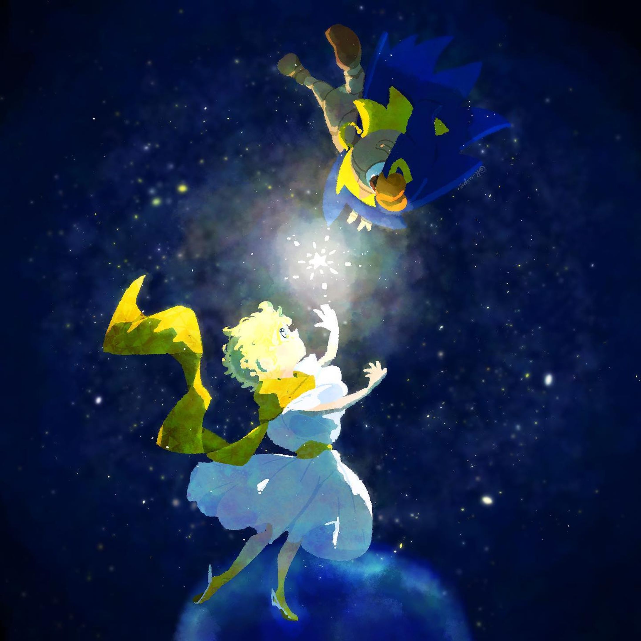 ⚠️クロスオーバー⚠️
『星を追う者』
ジーノ✖️ボイジャー

#マリオrpg  #スーパーマリオrpg #supermariorpg #geno #ジーノ#fgo #voyager #illustration #イラスト #イラストレーション #クロスオーバー-1