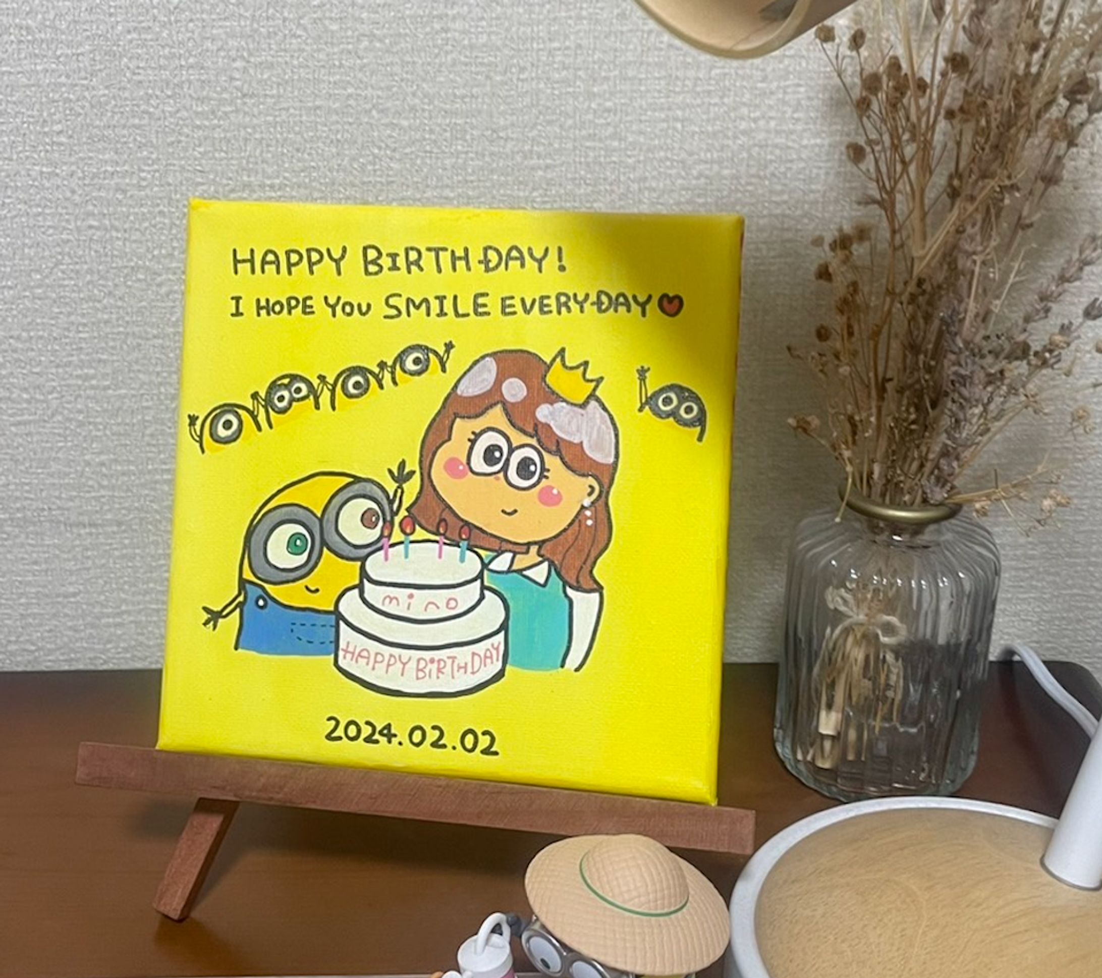 【バースデーイラスト】キャンバス似顔絵-1