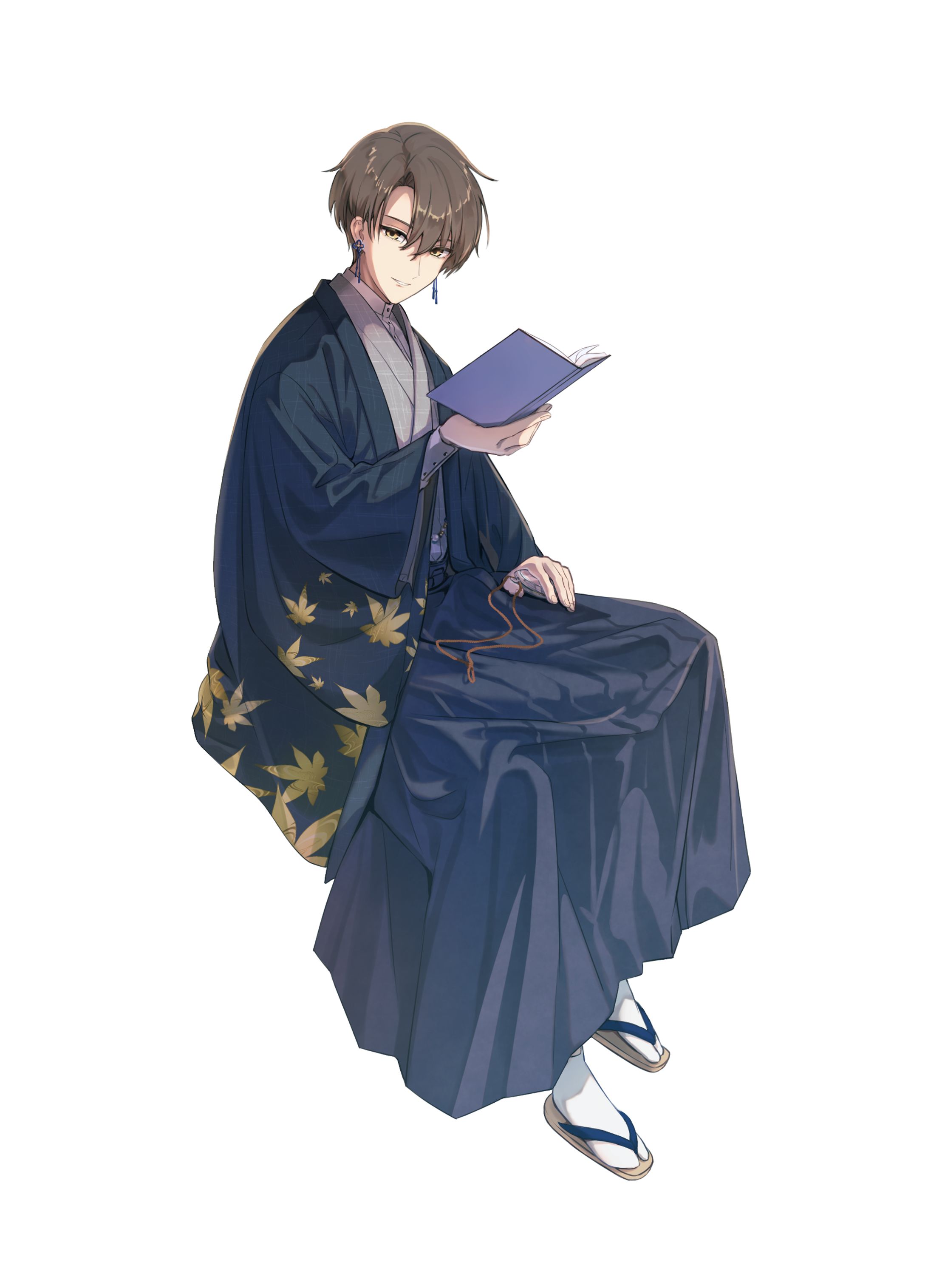 🟦和装男子書籍表紙用イラスト（依頼元非公開で公開許可済み）-1