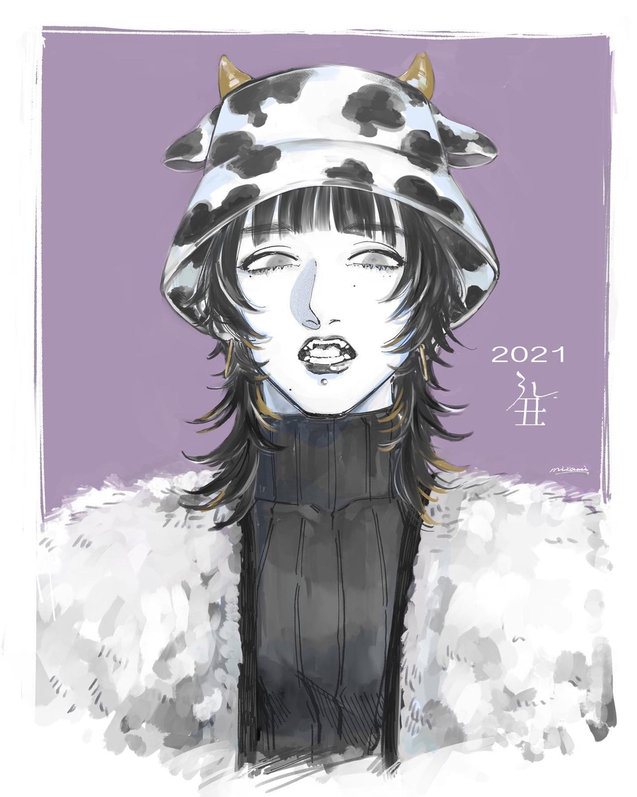 2021年🐄丑年の絵-1