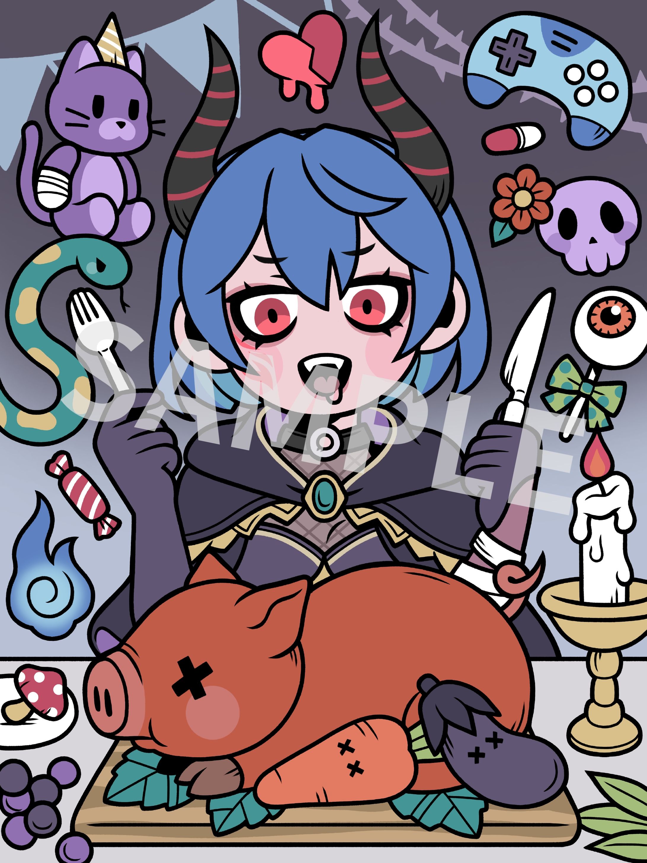 【works】隣ノあおこ様【グッズイラスト】-1