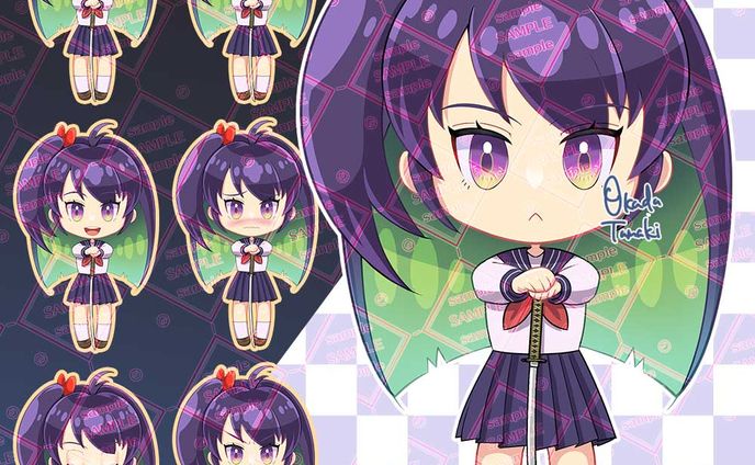 SD・デフォルメ：黒髪セーラー服剣士