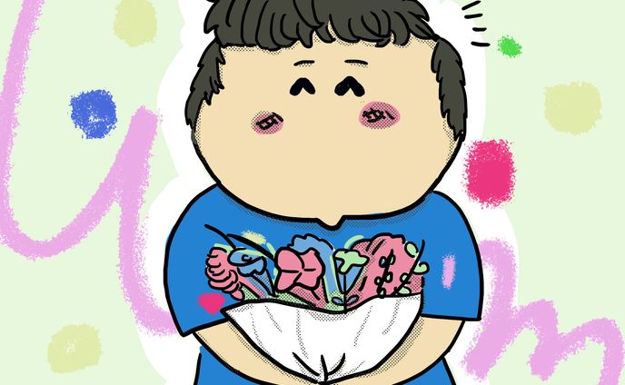 退職祝いの似顔絵/友人依頼