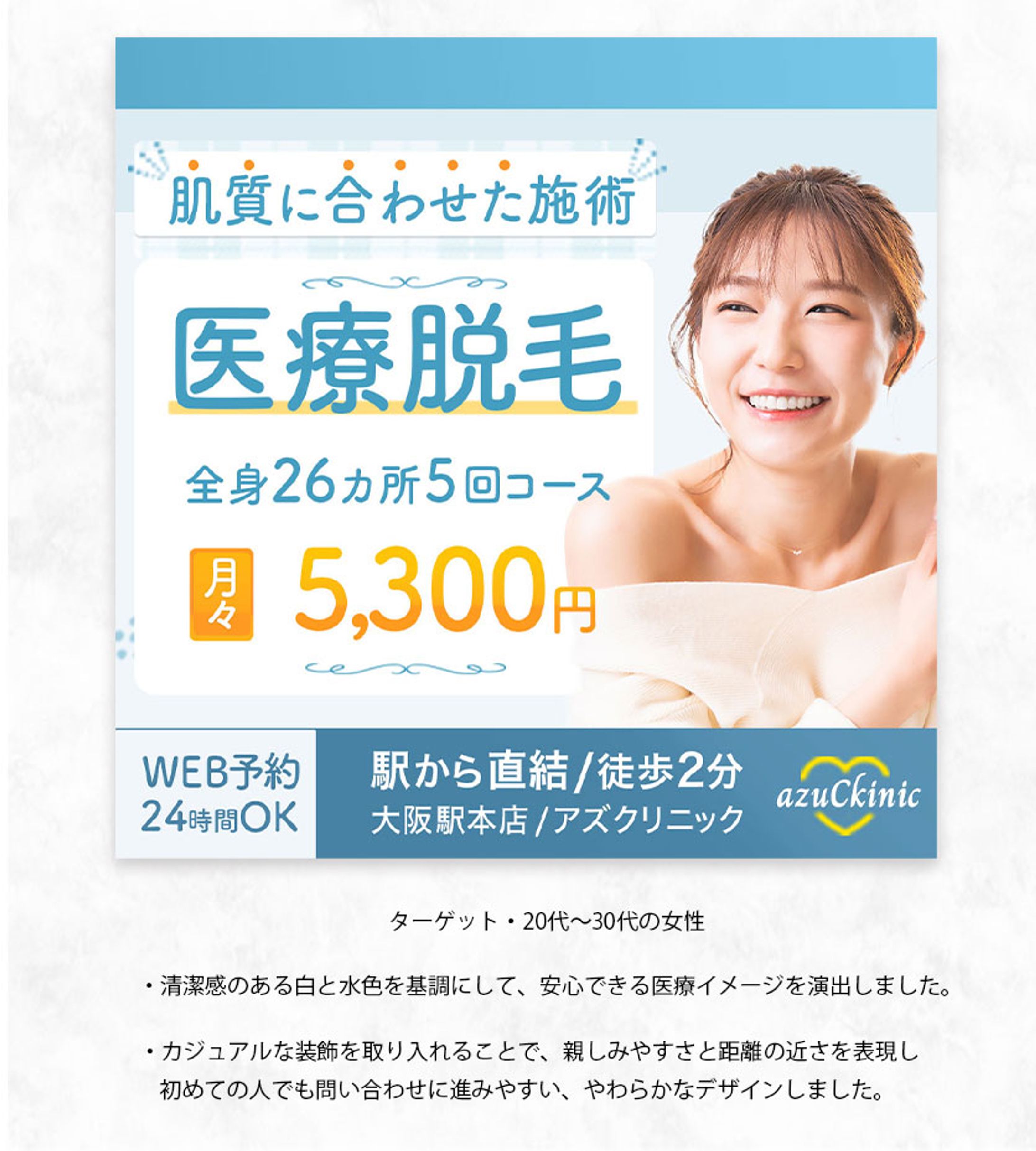 医療脱毛/ツールPhotoshop。制作日数2日-1