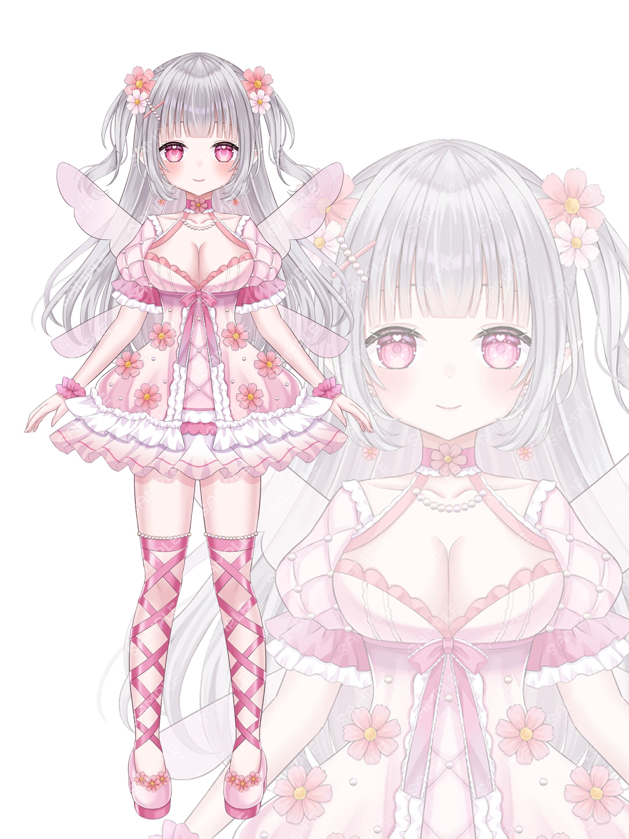 那花えるる様　キャラクターデザイン（パーツ分け)-1