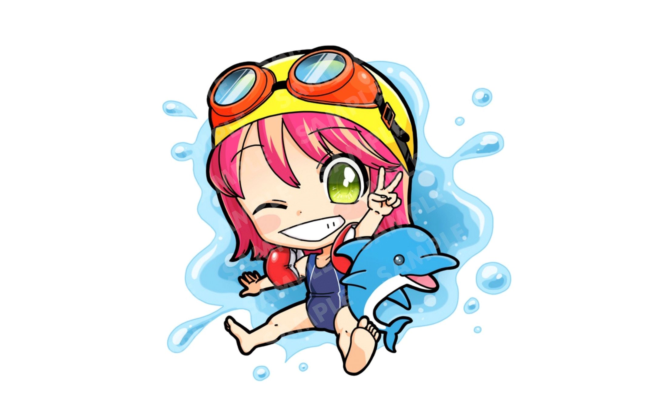 スイミングスクールイラスト制作-1