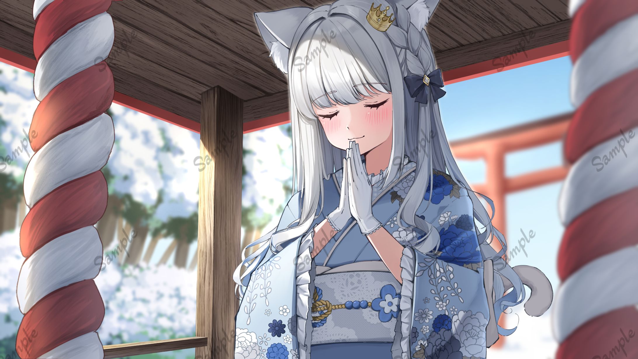 SYRALE Streamer Div.所属　猫白縹なる様｜お正月用1枚イラスト-1