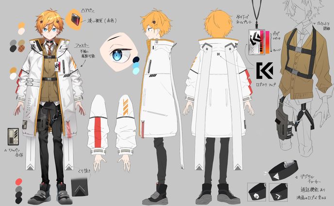 Vtuber　三面図