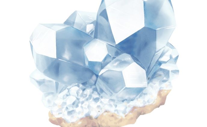 セレスタイトの和名は『天青石』っていうんだそうです。すてきだな～！

#イラスト　#鉱石　#セレスタイト　#Illustration　＃mineral　#crystal 　#celestine