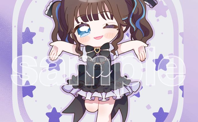ご依頼イラスト＊髪型衣装表情差分あり