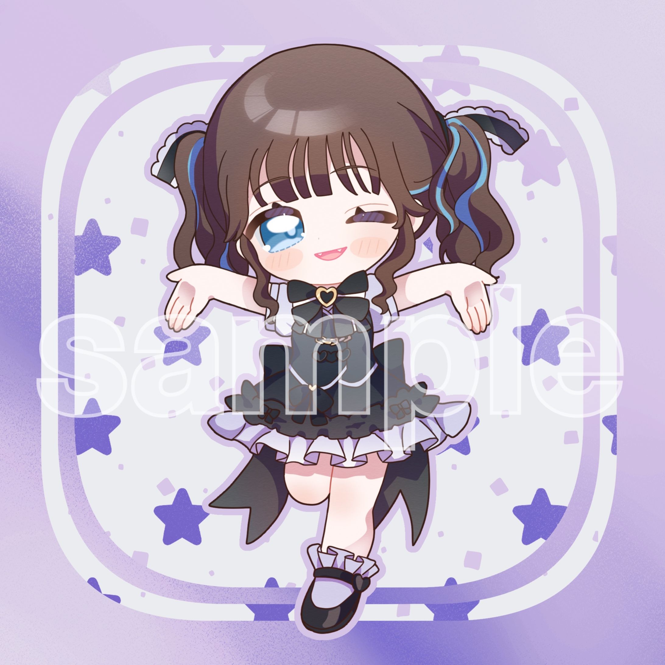 ご依頼イラスト＊髪型衣装表情差分あり-1