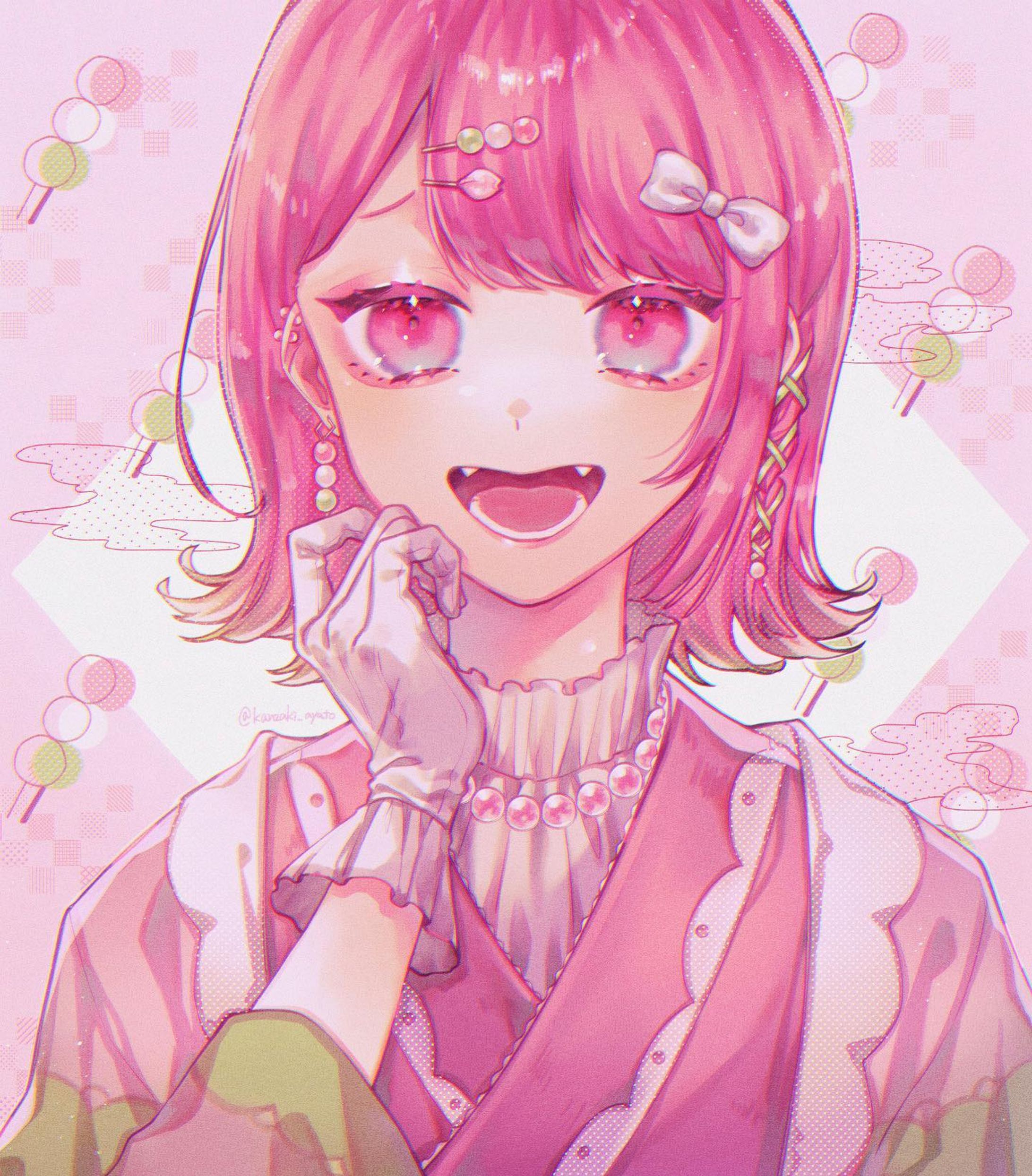 🍡三色団子 擬人化 ①🍡﻿
﻿
﻿桃色🌸﻿-1