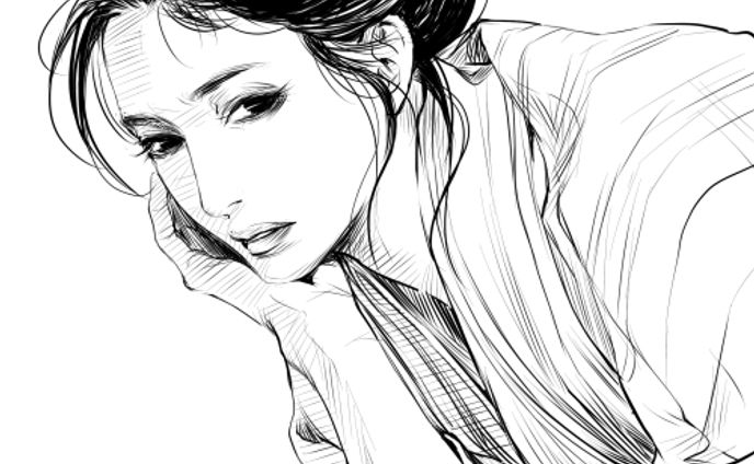 着物の女性練習