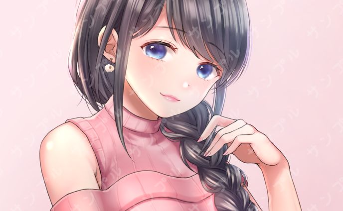 SNSアイコン　三つ編みおねえさん